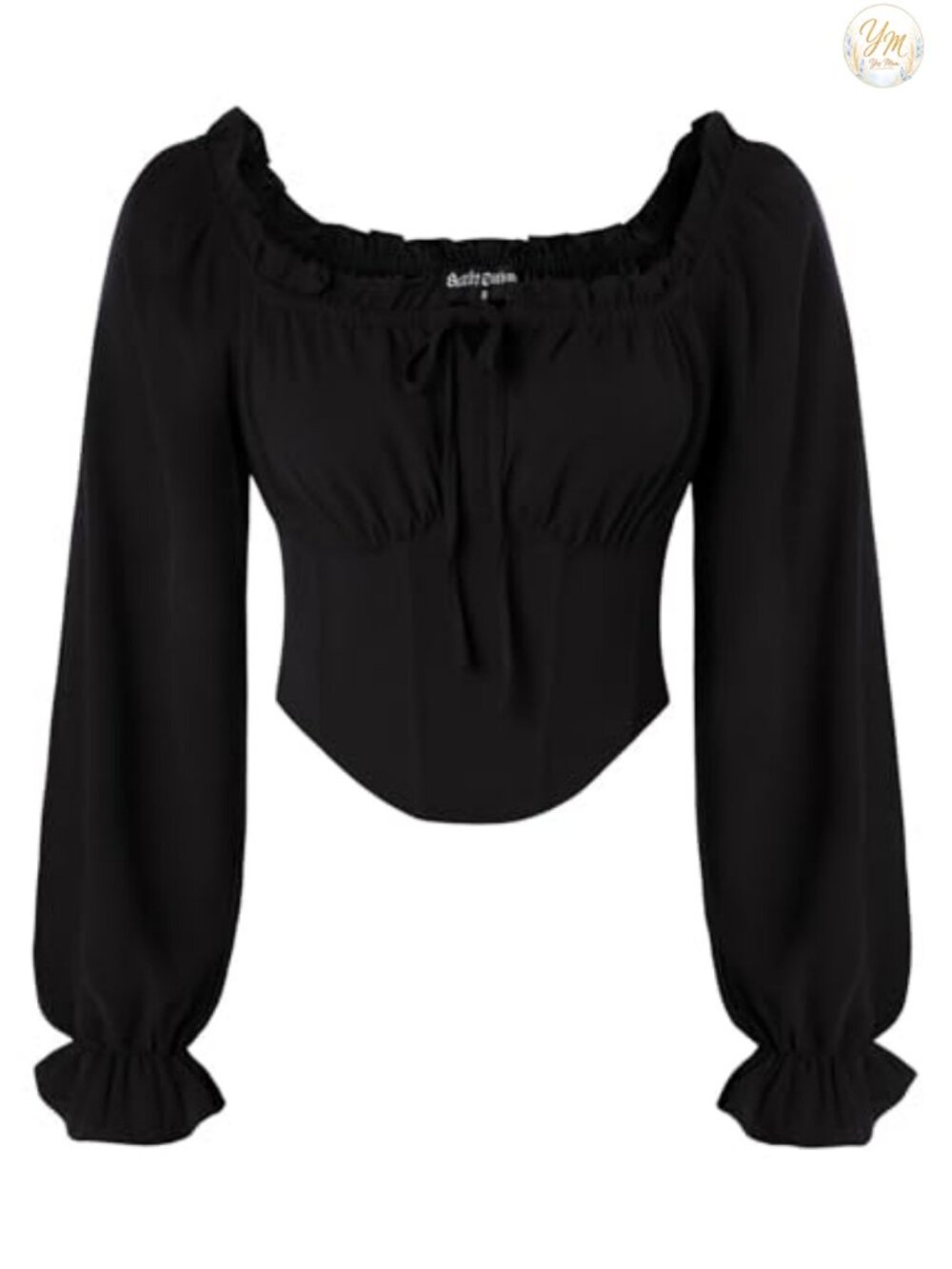 Women's Renaissance Corset Blouse Long Sleeve Off Shoulder Crop Top
